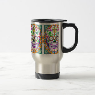 Tasse de voyage de crâne de sucre, jour de la