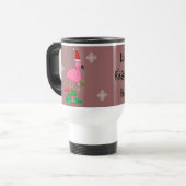 Tasse de voyage de Flamant rose de Noël (Devant gauche)