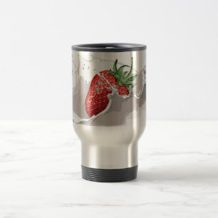 Tasse de voyage de fraises et de crème