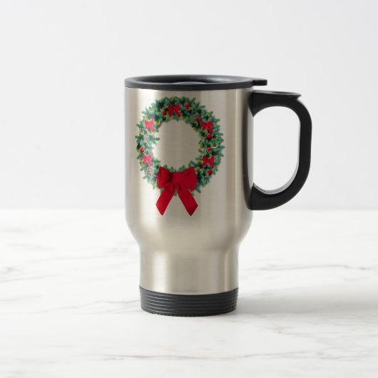 Tasse de voyage de guirlande de vacances (Droit)