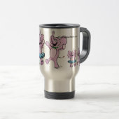 Tasse de voyage de logo de style d'éléphant rose (Devant droit)