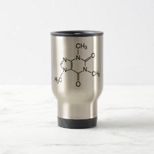 Tasse de voyage de molécule de caféine