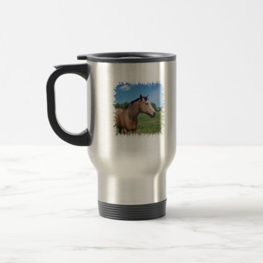 Tasse de voyage de mustang de peau de daim (Gauche)