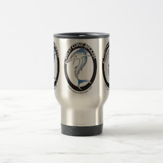 Tasse de voyage de pêcheur à  la ligne de côte