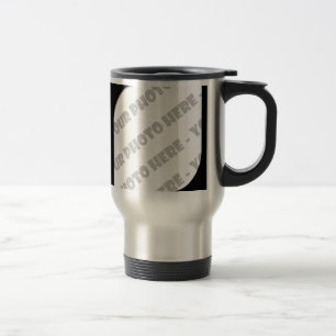 Tasse de voyage de photo de courbes de noir -
