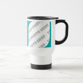 Tasse de voyage de photo de courbes de Teal -