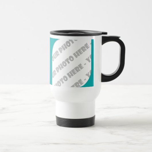 Tasse de voyage de photo de courbes de Teal - (Droite)