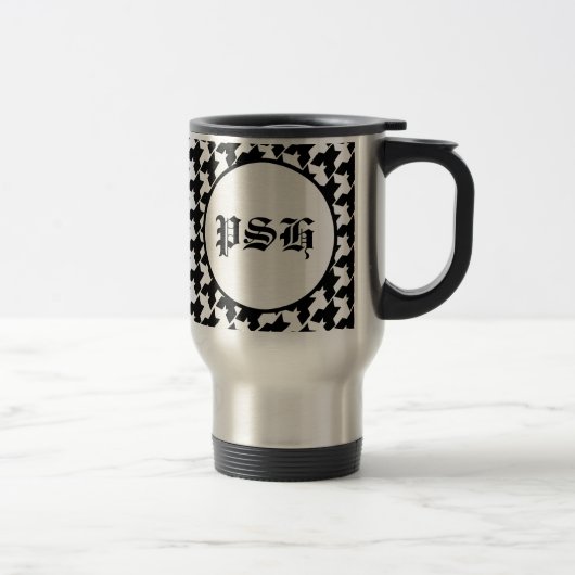 Tasse de voyage de pied-de-poule (Droit)