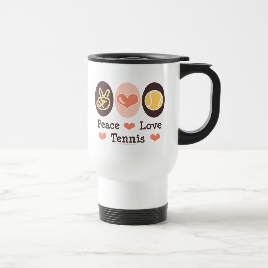 Tasse de voyage de tennis d'amour de paix (Droite)