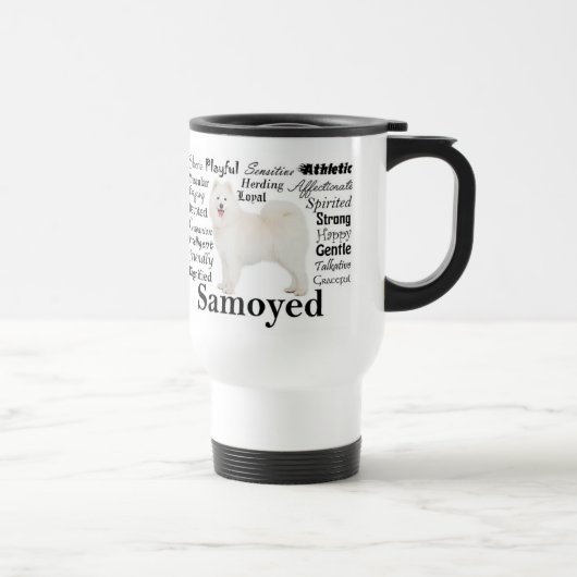 Tasse de voyage de traits de Samoyed (Droite)