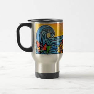 Tasse de voyage de vagues d'été