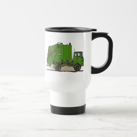 Tasse de voyage de vert de camion à ordures (Droite)