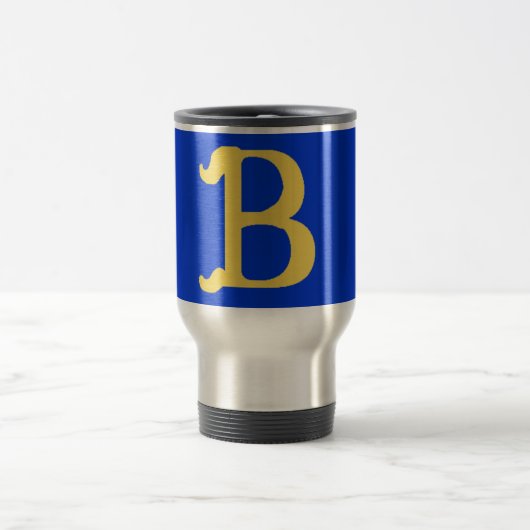 Tasse de voyage décorée d'un monogramme avec la (Centre)