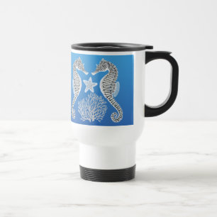Tasse de voyage d'étoiles de mer d'hippocampe de