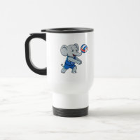 Tasse de voyage drôle éléphant volley-ball sports