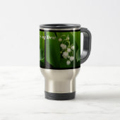 Tasse de voyage du muguet de fleurs blanches (Devant droit)