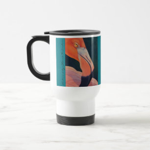 Tasse de voyage en métal de Flamant rose