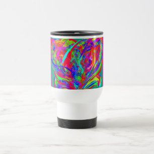 Tasse de voyage fleur couleur arc-en-ciel fourrure