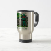 tasse de voyage inoxydable. Joyeuse Saint Patrick. (Devant droit)