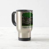 tasse de voyage inoxydable. Joyeuse Saint Patrick. (Devant gauche)