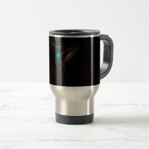 Tasse de voyage noire 4 Luxe avec colibri en vol
