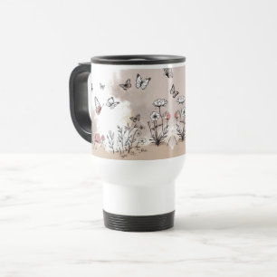 Tasse de voyage - Papillon neutre, design nature