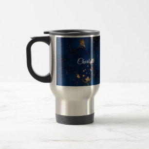 Tasse de voyage personnalisée en marbre de luxe