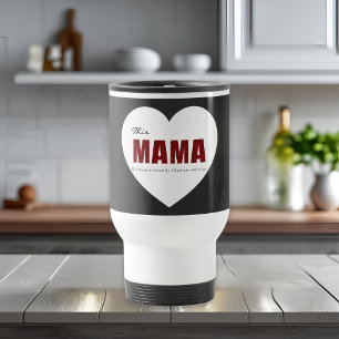 Tasse de voyage personnalisée pour maman avec cœur