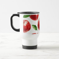 Tasse de voyage Pomme Rouge Aquarelle