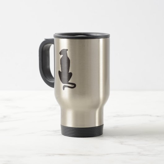 Tasse de voyage silhouette de chat noir (Devant gauche)