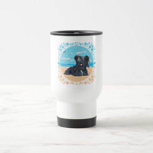Tasse de voyage Skye Terrier à la plage (Centre)