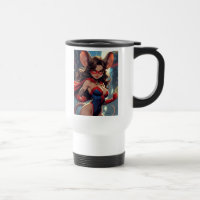 Tasse de voyage SuperMouse Femme main gauche blanc