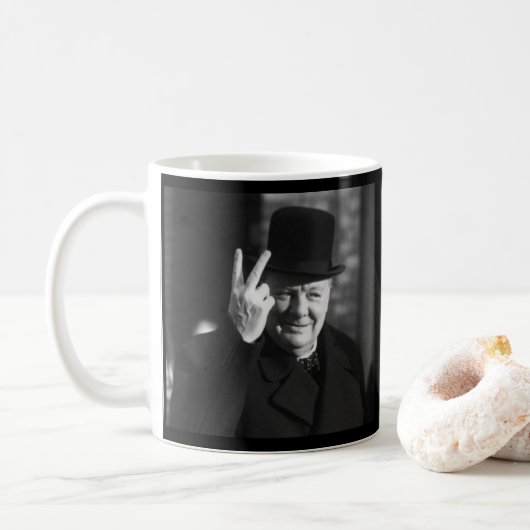 Tasse de Winston Churchill - citation 10 (Avec donut)