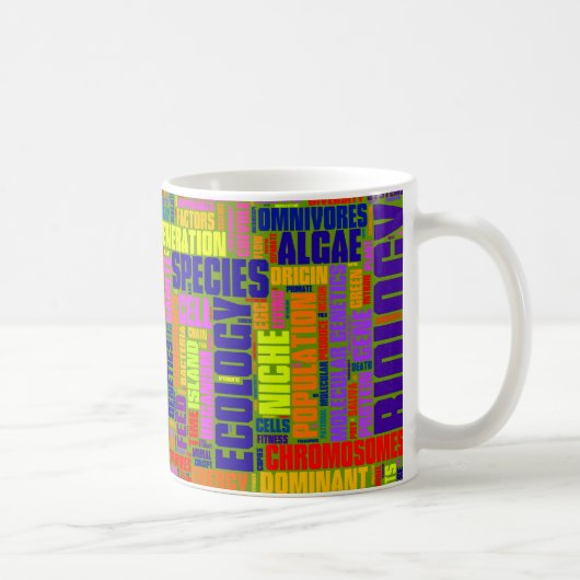 Tasse de Wordle de biologie (Droite)