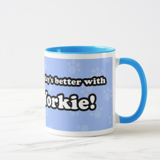 Tasse de Yorkie de bande dessinée (Droite)