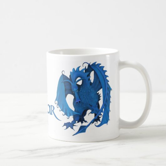 Tasse debout bleue de dragon - oscar (Droite)