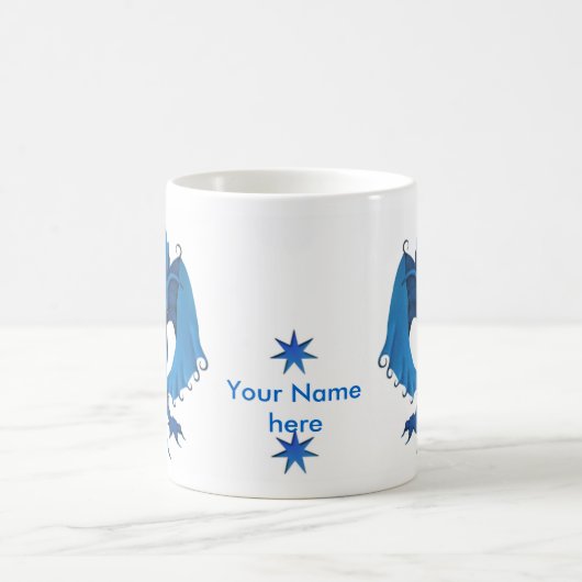 Tasse debout bleue de dragon - personnalisable (Centre)