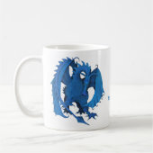 Tasse debout bleue de dragon - personnalisable (Gauche)