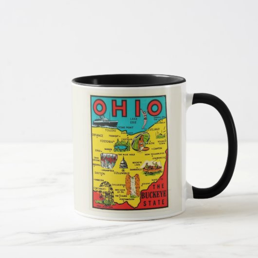 Tasse décalcomanie de la carte de l'Ohio (Droite)