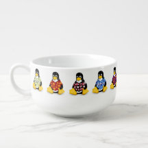 Tasse décontractée de soupe à pingouins
