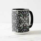 Tasse décorative argent violet (Devant droit)