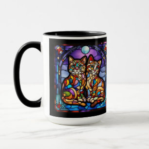 Tasse décorative avec de mignons chatons arc-en-ci