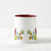 Tasse décorative avec oiseaux, fleurs et baies (Centre)