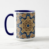Tasse décorative bleu or (Gauche)