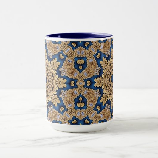 Tasse décorative bleu or (Centre)
