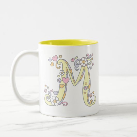 Tasse décorative d'art de fleurs de coeurs du (Gauche)