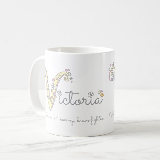 Tasse décorative de monogramme de la signification (Devant gauche)