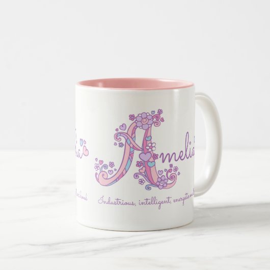 Tasse décorative de monogramme de la signification (Devant droit)