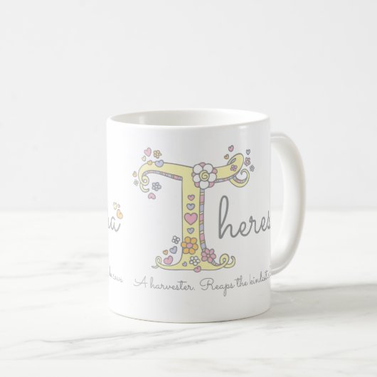 Tasse décorative de monogramme de la signification (Devant droit)