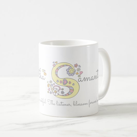 Tasse décorative de monogramme de la signification (Devant droit)